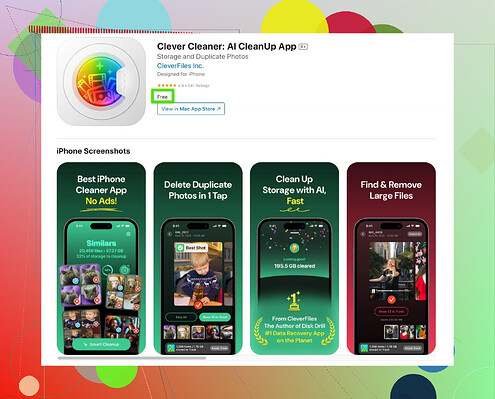 Clever Cleaner App Interface