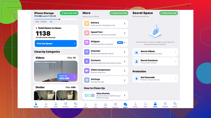 Interface de lapplication Cleaner Kit