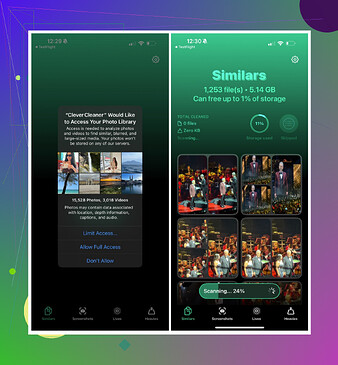 Clever Cleaner App Scanning.