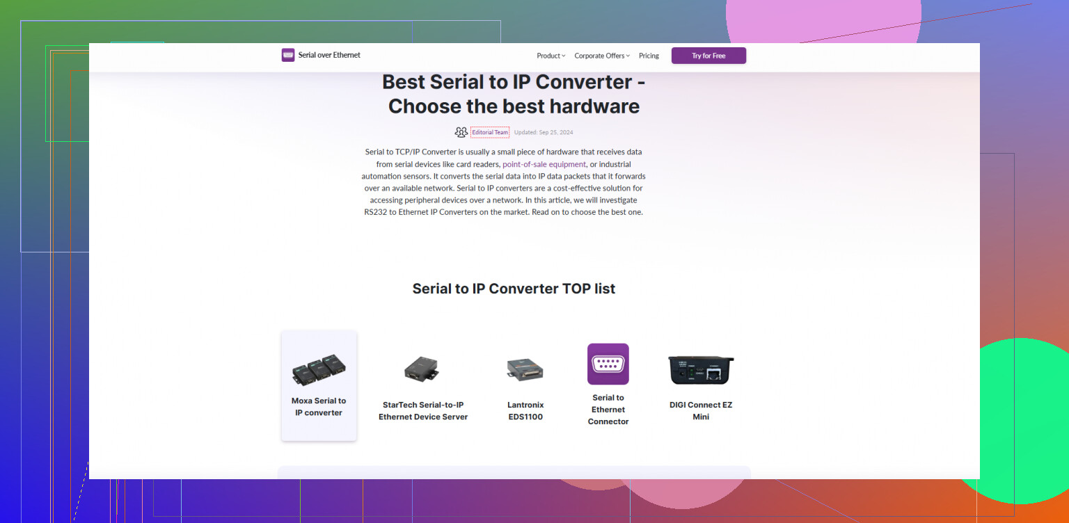 Whats the most reliable Serial to IP converter?